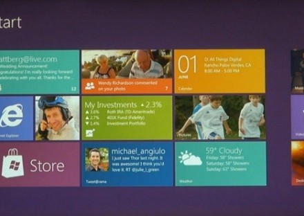 Home screen Windows 8