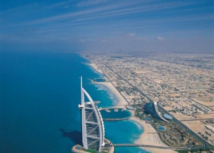 Hotel Burj Al Arab, pogled iz aviona